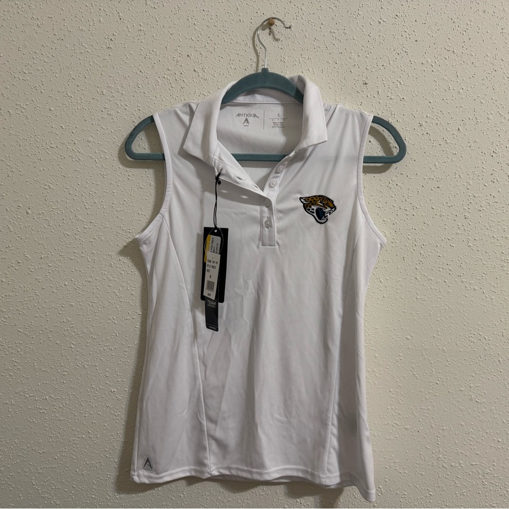 Antigua Jacksonville Jaguar NFL Polo Tank Top - White - NWT - size S